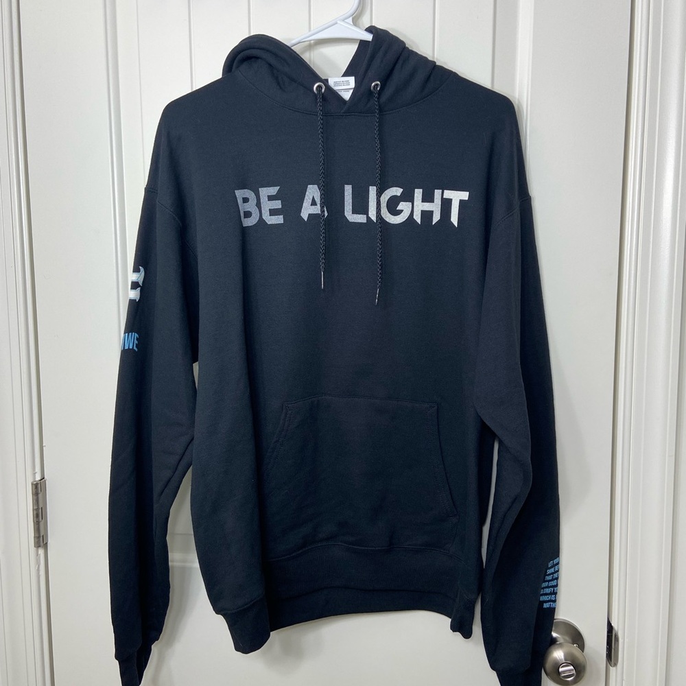 Hanes Black Hoodie "BE A LIGHT" Graphic Pullover